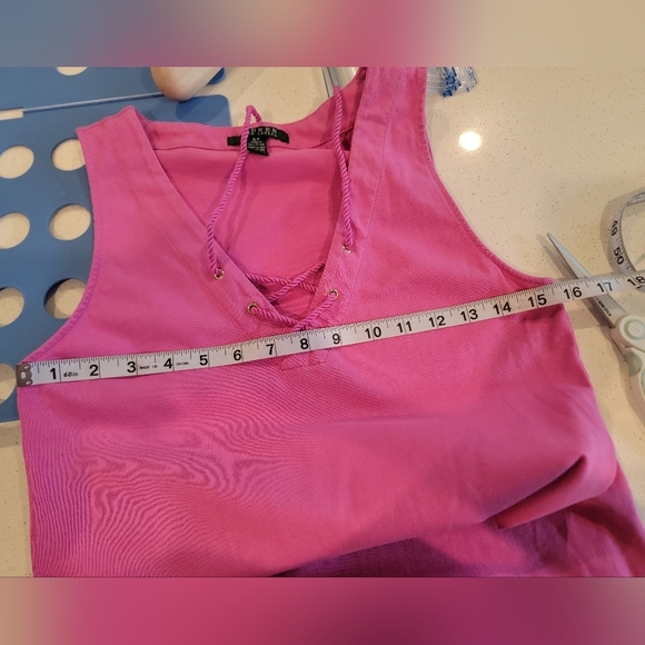 Lauren Ralph Lauren pink sleeveless front laced up dress size small - Picture 8 of 9